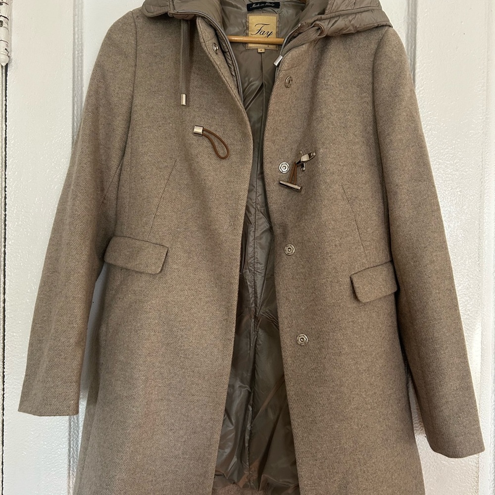Fay Women’s Hooded Wool-Blend Pea Coat